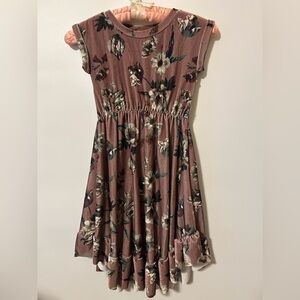 Joyfolie Mia Joy Girls Floral Velvet Swing Dress - Size 7